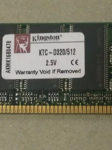 KINGSTON 512MB DDR PC2700 DESKTOP DIMM LOW DENSITY NON-ECC KTC-D320/512 - Picture 1 of 1