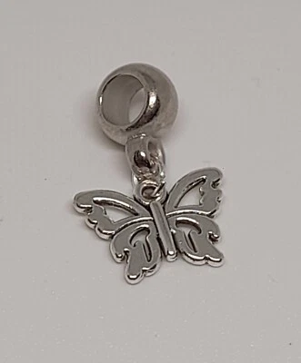 Charm Ciondolo per Braccialr Pendente Farfalla Silver Tono Argento  - Immagine 1 di 2