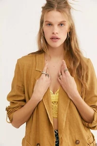 Neu Free People Charly Blazer Jacke, Dirty Chai braun, mittel, UVP $ 168 - Bild 1 von 3