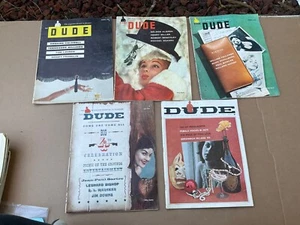 5 VTG DUDE Magazine Devoted to Pleasure Aug 56 Jan 57 March 57 July 57 Jan 63 - Foto 1 di 6