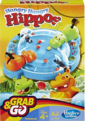 Hasbro Grab and Go Games Hungry Hippos Monopoly Cluedo Travel Size Family Fun - Image 1 of 4