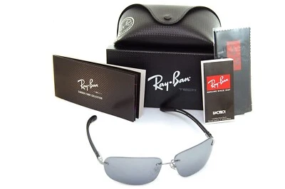 Ray-Ban TECH CARBON FIBRE POLARIZED RB8303 004/82 Mens Sunglasses GUNMETAL BLACK - Image 1 of 4
