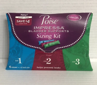 1 Pk Poise Impressa Bladder Supports Sizing Kit 6 ct Sizes 1,2,3  **READ** - Image 1 of 4