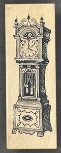 Grandfather’s Clock Antique House Decor Furniture PSX G-1347 Wood Rubber Stamp - Picture 1 of 3