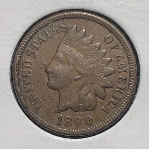 1890 Indian Head Cent Obverse Lamination and Cud grades at Fine Lot 61 Cover