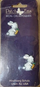 Patch Ems Iron On Applique Bunny/Carrot - Picture 1 of 2