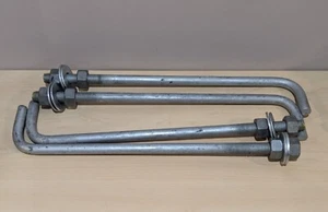3/4" x 18" Galvanized Bent Anchor Bolt 2 nuts 2 washers 4 PACK - Picture 1 of 1