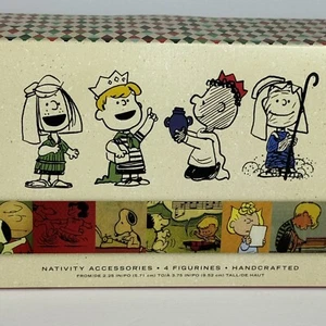 Hallmark Peanuts Gallery Krippenzubehör 4 Figuren Handarbeit Neu - Bild 1 von 8