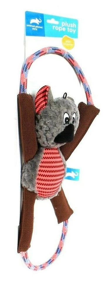 Juguete interactivo de cuerda de felpa de poliéster con chirrido PetKing Animal Planet de 1 cuenta Foto 1 de 1