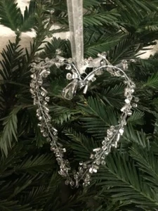 Addobbo albero di Natale Cuore con perline e pendaglio - Foto 1 di 1