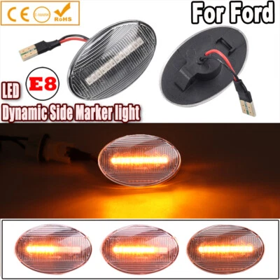 Luz LED de señalización lateral dinámica transparente para Ford Fiesta MK3 MK4 1989-1999 2000 2001 Foto 1 de 4