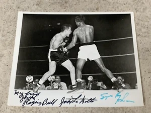 Sugar Ray Robinson, Jake LaMotta Dual Signed Boxing Photo Autographed PSA LOA - Picture 1 of 2