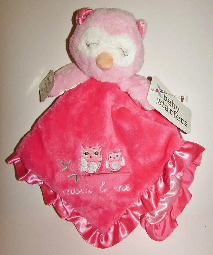 Baby Lovey OWL Baby Starters Peluche Seguridad Blanki Rosa/Sonajeros Foto 1 de 1