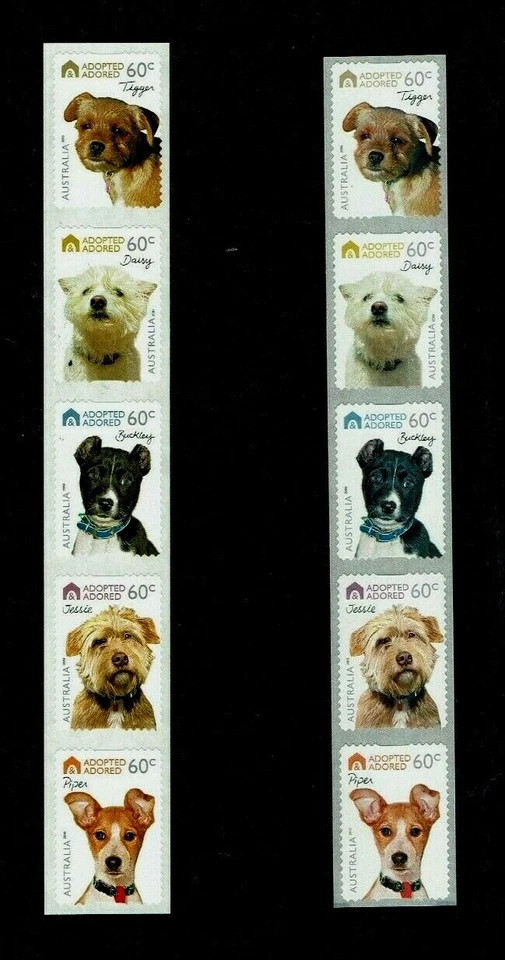 Australia: 2010Adopted & Adored: Dogs, MNH Set self-adhesive - Image 1 of 1