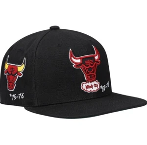 Chicago Bulls Mitchell & Ness Hardwood Classics Timeline Fitted Hat - Black - Picture 1 of 5