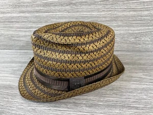 Fedora Stetson Mens Hat Possibly Paper Braid roughly a 7 - 7 1/8 size M VINTAGE - Picture 1 of 11