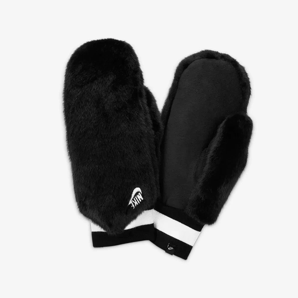 Nike Size M/L Faux Fur Women's Sportswear Warm Mittens SOLD OUT Style - Image 1 of 2