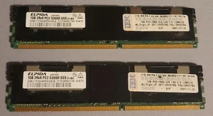 2GB (2x1GB) 2Rx8 Pc2-5300F FBDimm ECC Server Memory kit EBE11FD8AHFD-6E-E Elpida - Picture 1 of 1