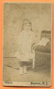 CDV Rahway, NJ, Portrait of a Little Girl, by Stacy, circa 1870s - Picture 1 of 2