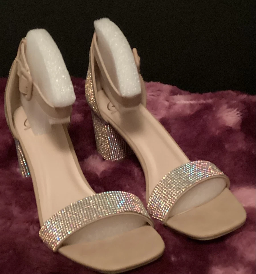 Tacones Delicious bronceados con estrás talla 9 Foto 1 de 4