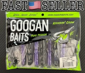 7-Pack Googan Baits KRACKIN’ CRAW 4” Soft Fishing Bait Lure Green Pumpkin Purple - Picture 1 of 5