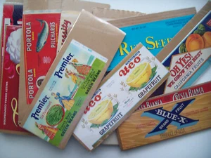 Menge 16 Etiketten - Obstkisten und Dosen - Bild 1 von 15