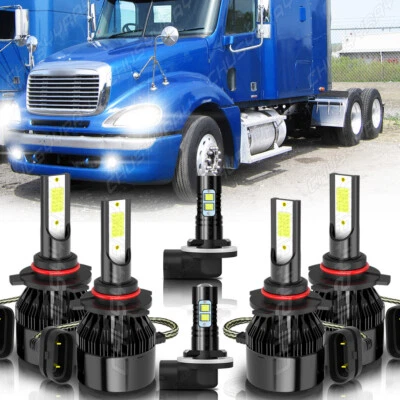 For Freightliner Columbia 2005-2016 2017 LED Headlight Fog Light Bulbs Combo Kit - Image 1 of 4