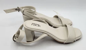 NORDSTROM RACK Women's Bisque Faux-Leather Landry Square-Toe Heeled Sandal Sz 4M - Picture 1 of 6
