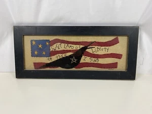Gloria Bowlin Sweet Land of Liberty Fabric Primitive Folk Art Americana - Picture 1 of 5