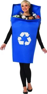 Rasta Imposta Blue Recycling Bin Halloween Funny Environment Costume Adult Std - Picture 1 of 4