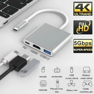 USB C Type C to HDMI HDTV TV Cable Adapter Converter For Macbook Samsung Phone - Picture 1 of 17