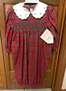 Jersey Vintage House of Hatten Calado Rojo Tartán Cuadros Talla 3T Nuevo con Etiquetas - Imagen 1 de 7
