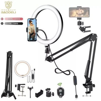 12'' LED Selfie Ring Light with Tripod Stand & Cell Phone Holder Makeup Live - Image 1 of 4
