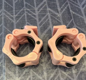 Pink 2" Inch Barbell Clamps Quick Release Standard Bar Weight Plates 1 pair - Picture 1 of 4