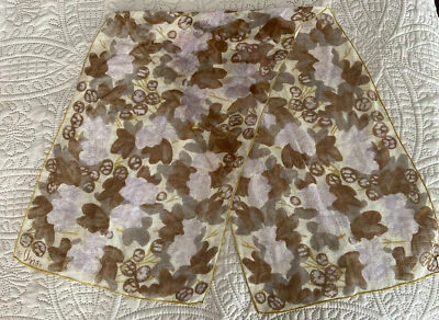 Vintage, Bufandas de Vera, Japón, Bufanda, 42”, Bufanda, Crema, Marrón y Lavanda Foto 1 de 4