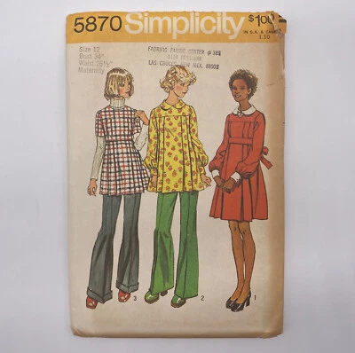 Simplicity Sewing Pattern 5870 Womens Dress Shirt Size 12 Uncut - Image 1 of 4