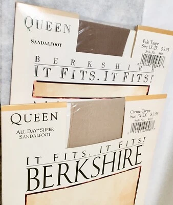 2 Pairs Of Berkshire Queen All Day Sheer Pantyhose 4416 Size 1X-2X NRFB - Image 1 of 4