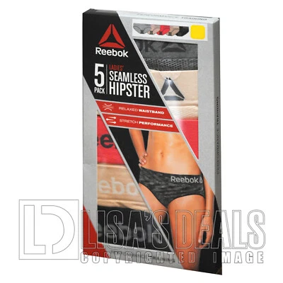 NEW LADIES 5 PACK REEBOK SEAMLESS HIPSTER Stretch Performance Panties S M L XL - Image 1 of 4