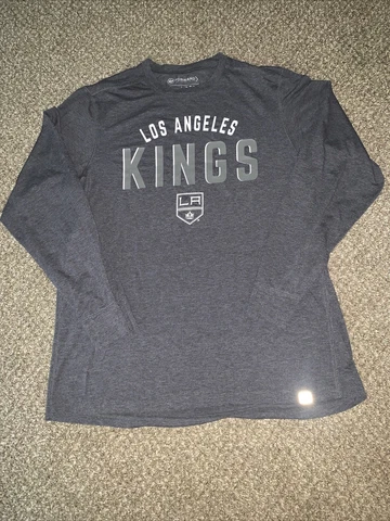 Los Angeles Kings Men’s M Long Sleeve Shirt Gray Logo 47 NHL Hockey LA Cover