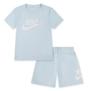 NIKE CLUB TEE AND SHORT - POWDER BLUE - 66L596-G25 - Picture 1 of 1