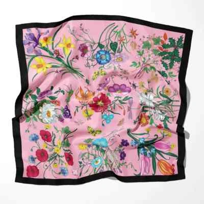 Bufanda cuadrada estampada con aspecto de lana para mujer cálida estilo invierno mantón envolvente para la cabeza Foto 1 de 4