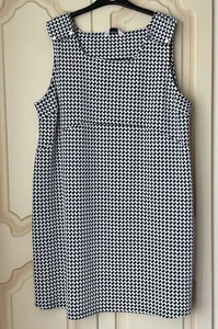 Dorothy Perkins Maternity Dress Navy & White Herringbone Pattern Size 22 - Picture 1 of 4