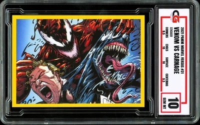 2021 Panini Marvel Versus #31 ~ Venom vs Carnage ~ CG 10 GEM - Image 1 of 2