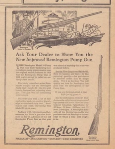 Zeitungsdruckanzeige Remington 1924. Neu verbessert. Fragen Sie Ihren Händler Modell 10 & 14 - Bild 1 von 1