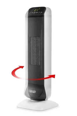 DeLonghi Ceramic Digital Tower Heater: 1500W Oscillating Fan, Remote Control - Image 1 of 4