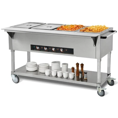 Electric Steam Table 4 Wells Commercial Food Buffet Warmer 4x20.6Qt 2000W - Image 1 of 4