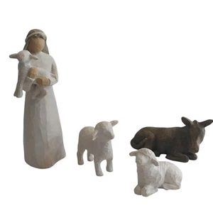 Vtg Willow Tree 4pc Nativity Set Shephard & Stable Animals Susan Lordi 1999 - Picture 1 of 23