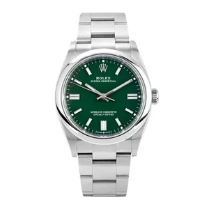 Reloj Rolex Oyster Perpetual 36 mm verde índice marcadores de hora esfera acero inoxidable - Imagen 1 de 8