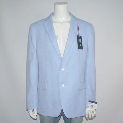 NUEVO CON ETIQUETAS TOMMY HILFIGER Abrigo Deportivo THFlex Azul Claro Dos Botones Talla 46L Foto 1 de 4