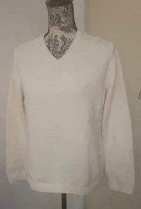 Maglione LL Bean donna grande avorio maglia con cavi made in Thailand usato - Foto 1 di 4